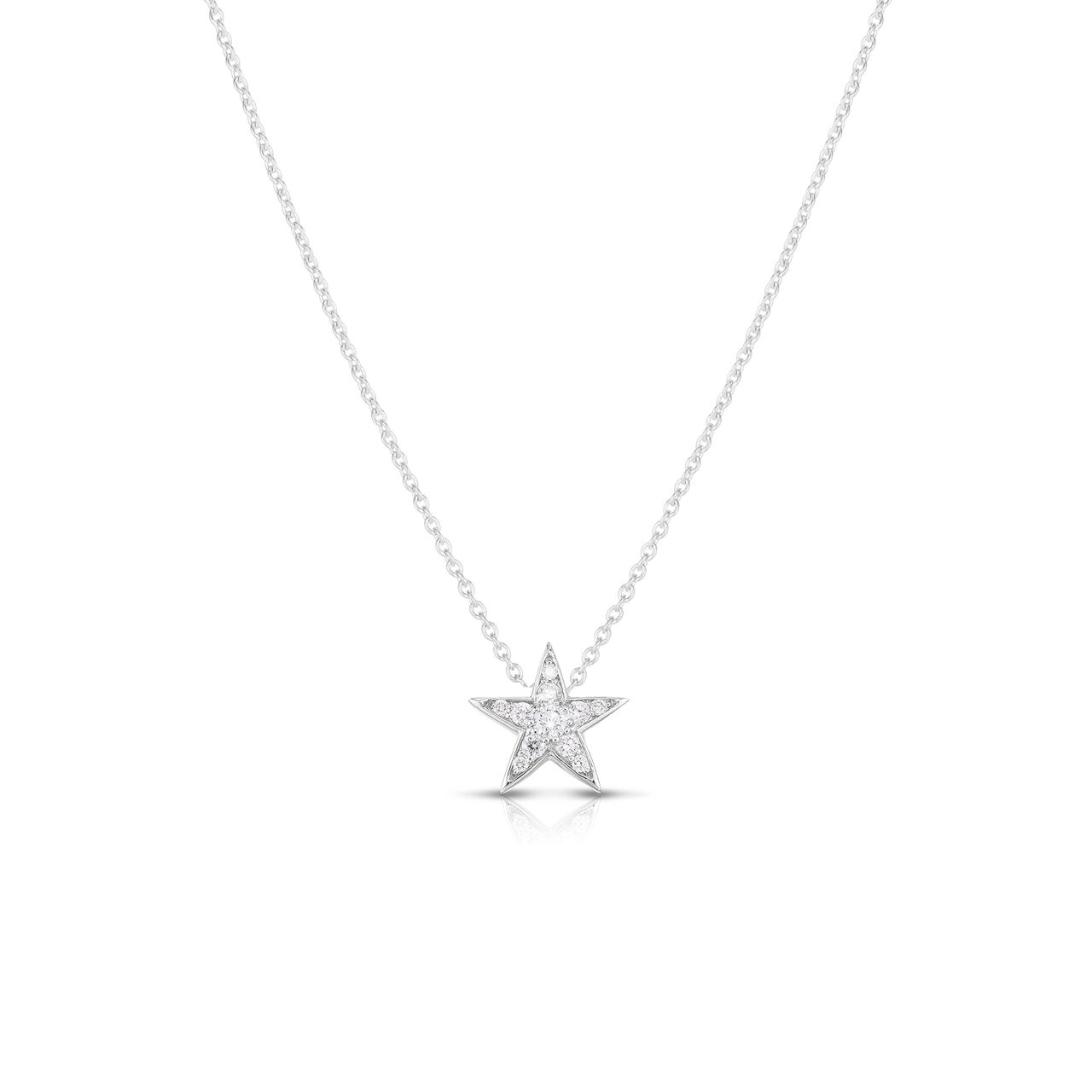 Tiny Treasure White Gold and Diamond Star Pendant Necklace image number 0