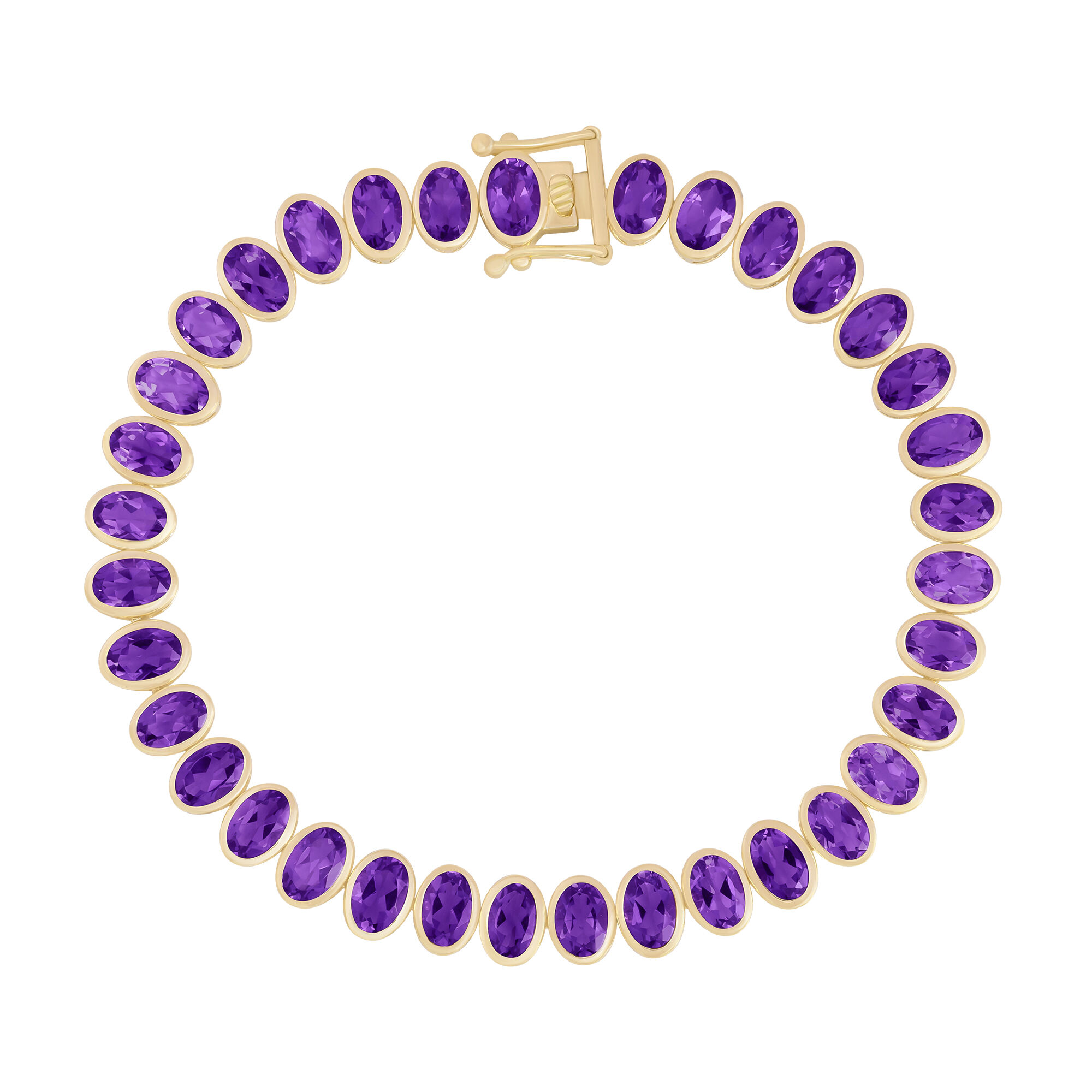 Amethyst Bezel Set Bracelet