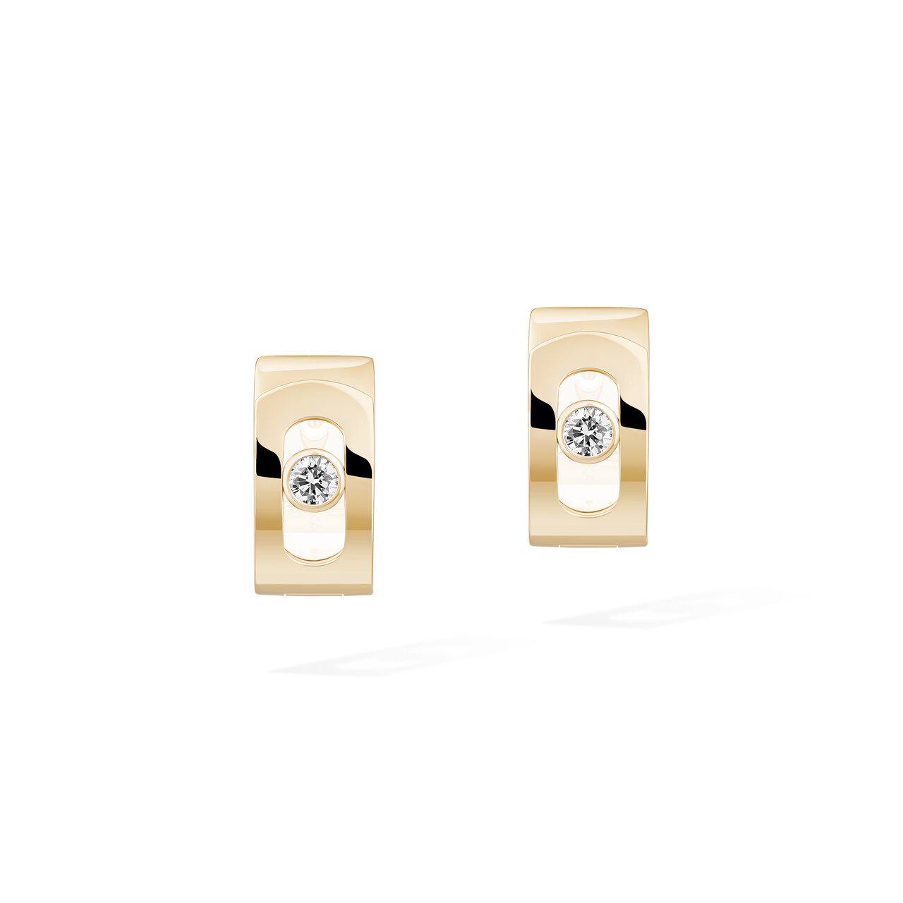 Messika Move Noa Yellow Gold and Diamond Hoop Earrings image number 0