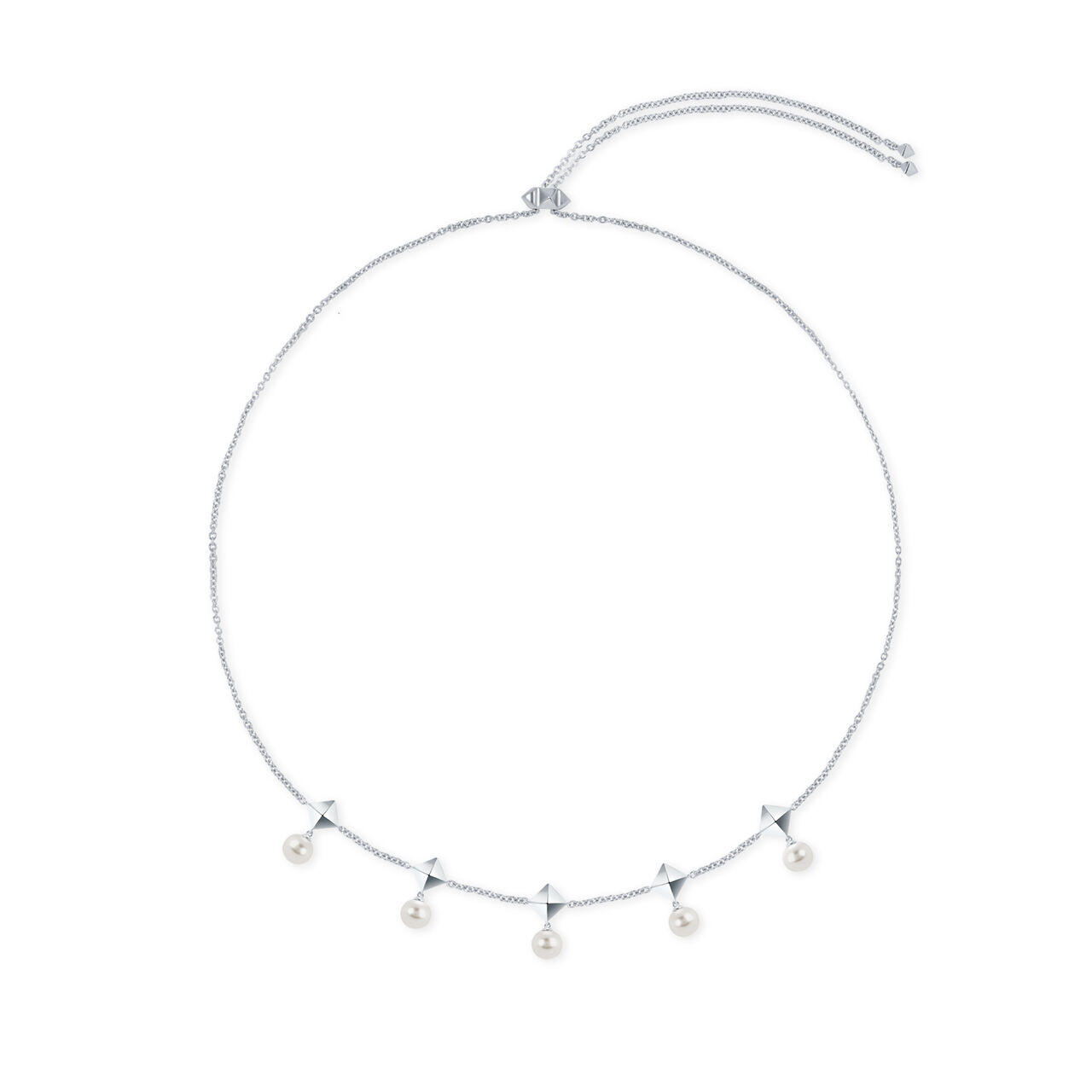 Freshwater Pearl and Stud Chain Necklace image number 2