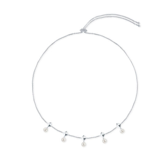 Freshwater Pearl and Stud Chain Necklace image number 2