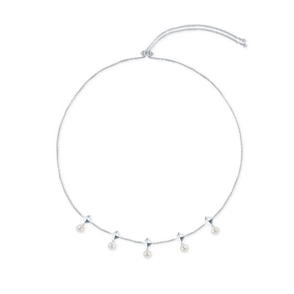 Collier argent pendentifs avec perles