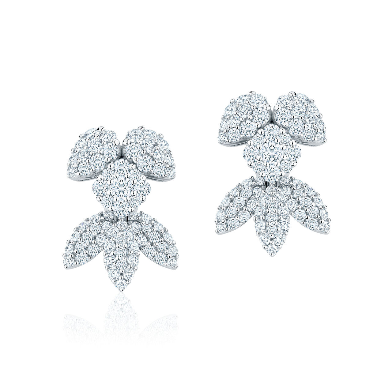 bijoux birks snowflake snowstorm diamond earrings in white gold image number 0