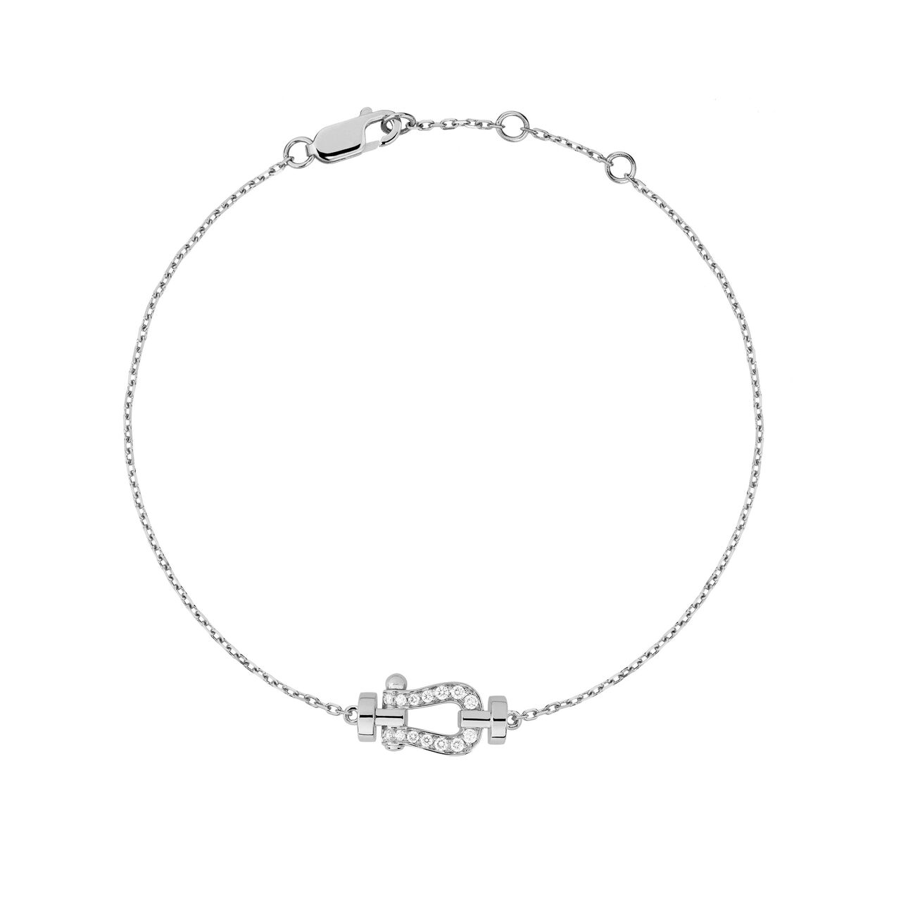 FRED Force 10 Small White Gold and Diamond Pav&eacute; Bracelet image number 0