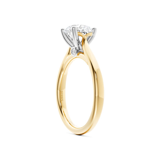 Birks 1879 Bague de fian&ccedil;ailles en or jaune &agrave; diamant solitaire rond image number 1