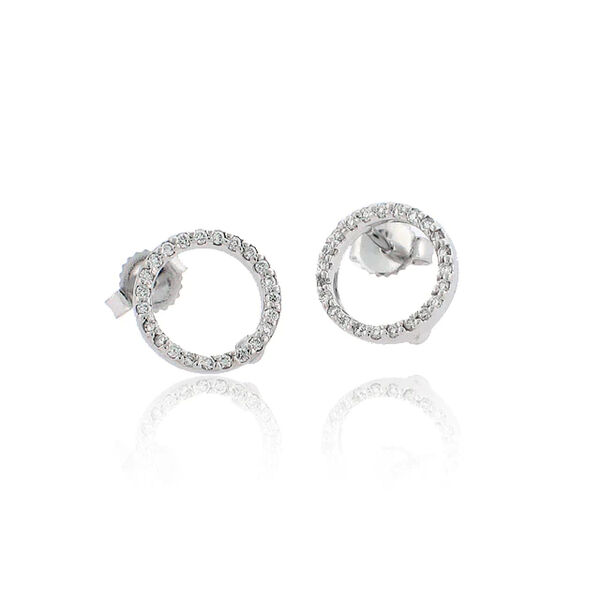 Boucles d'oreilles en cercle Tiny Treasures très petits en or blanc avec diamants