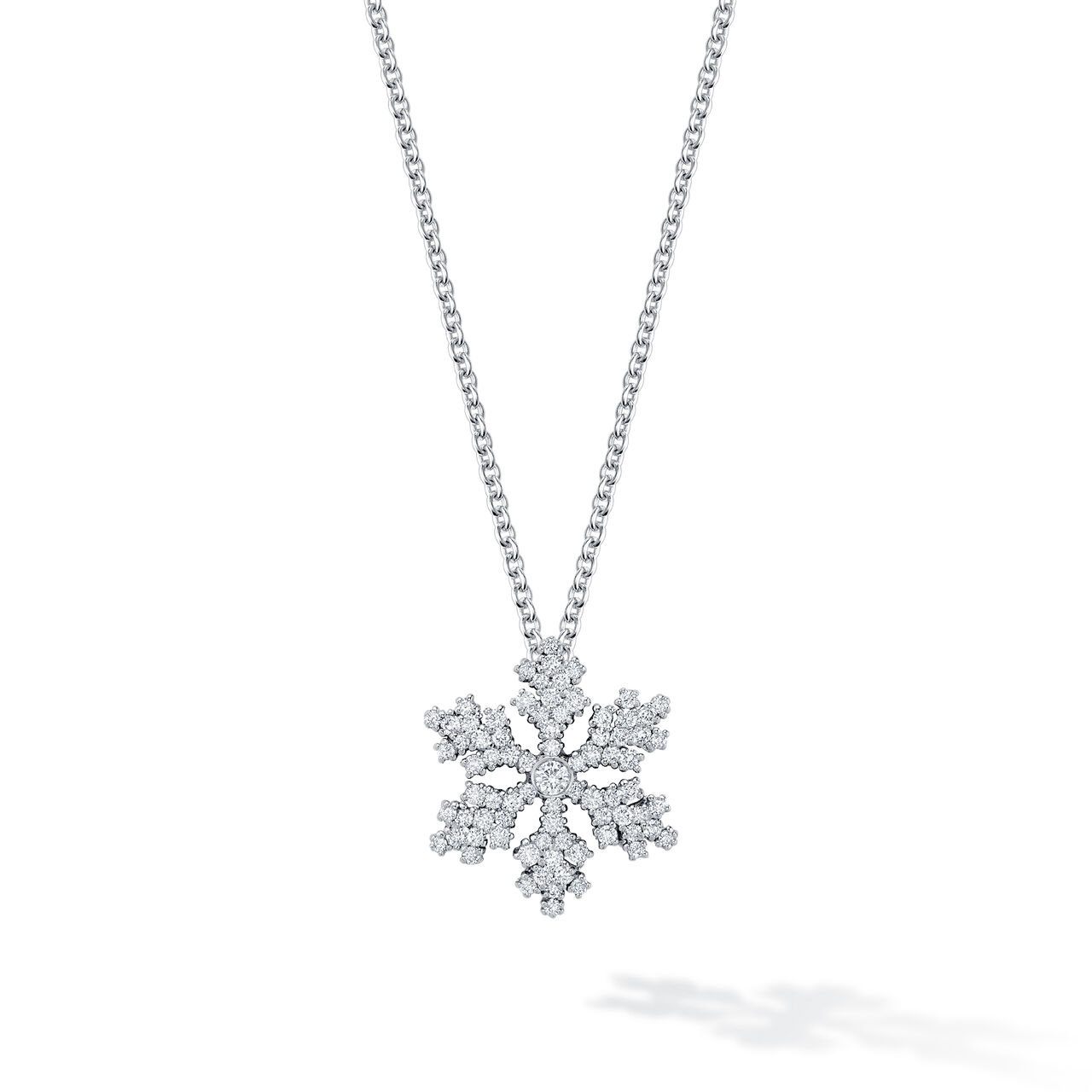 bijoux birks snowflake pave diamond snowflake pendant image number 0