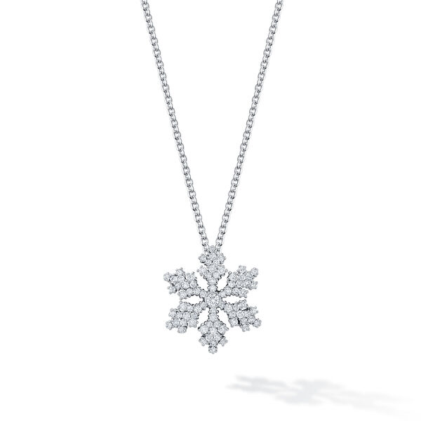 Pendentif flocon de neige en pavé de diamants