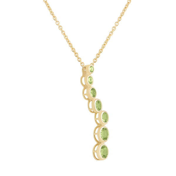 Peridot Graduated Pendant in Yellow Gold
