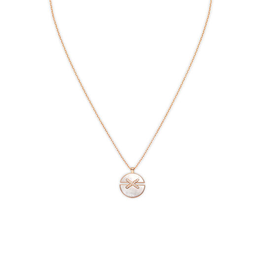 maison birks chaumet jeux de liens harmony medium rose gold mother of pearl diamond necklace 084494 image number 0