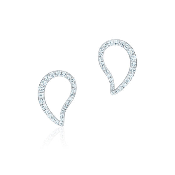 Large Diamond Stud Earrings in White Gold