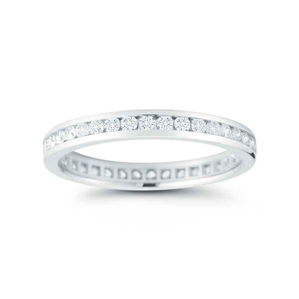 White Gold and 0.65ct Diamond Channel Set Eternity Wedding Band
