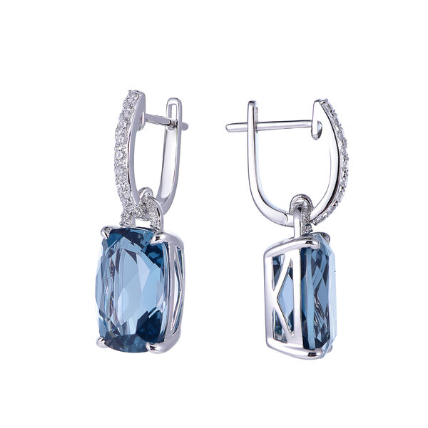 London Blue Topaz Earrings in White Gold