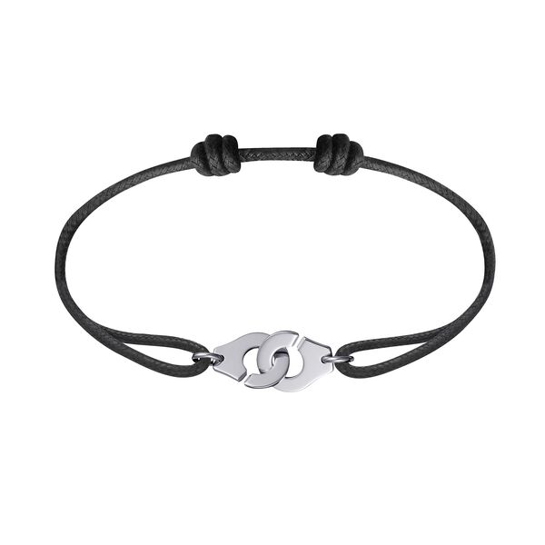 Bracelet cordon Menottes R10 en or blanc
