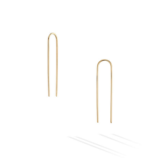 bijoux birks essentials yellow gold 2 row wire earrings image number 0