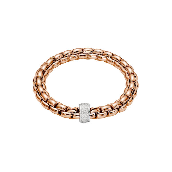 Bracelet Eka Flex'it en or rose avec pavé de diamants, grand modèle