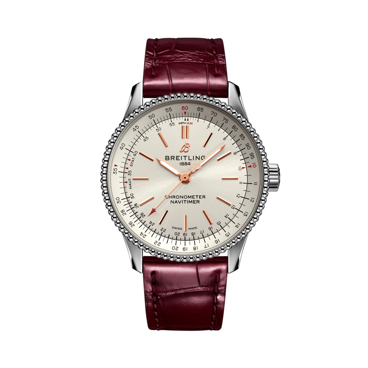 maison birks breitling navitimer automatic 35 steel silver folding clasp a17395f41g1p2 image number 0