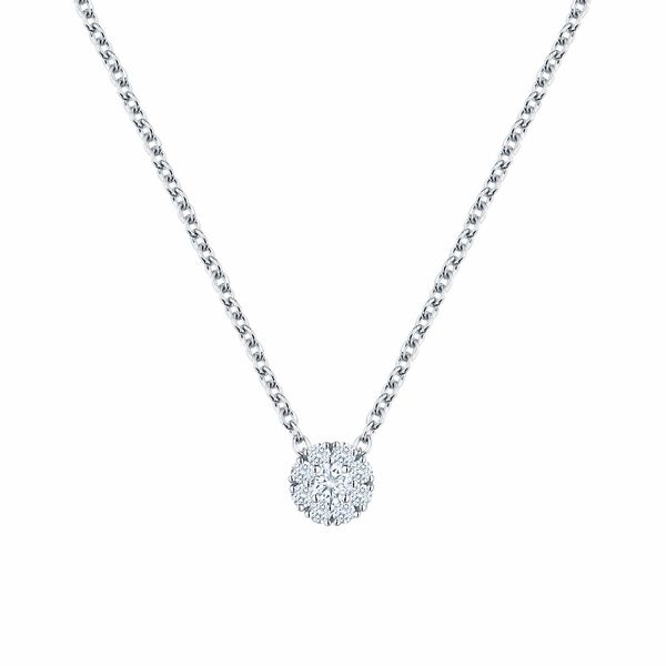 Pendentif rond sertie de gros diamants