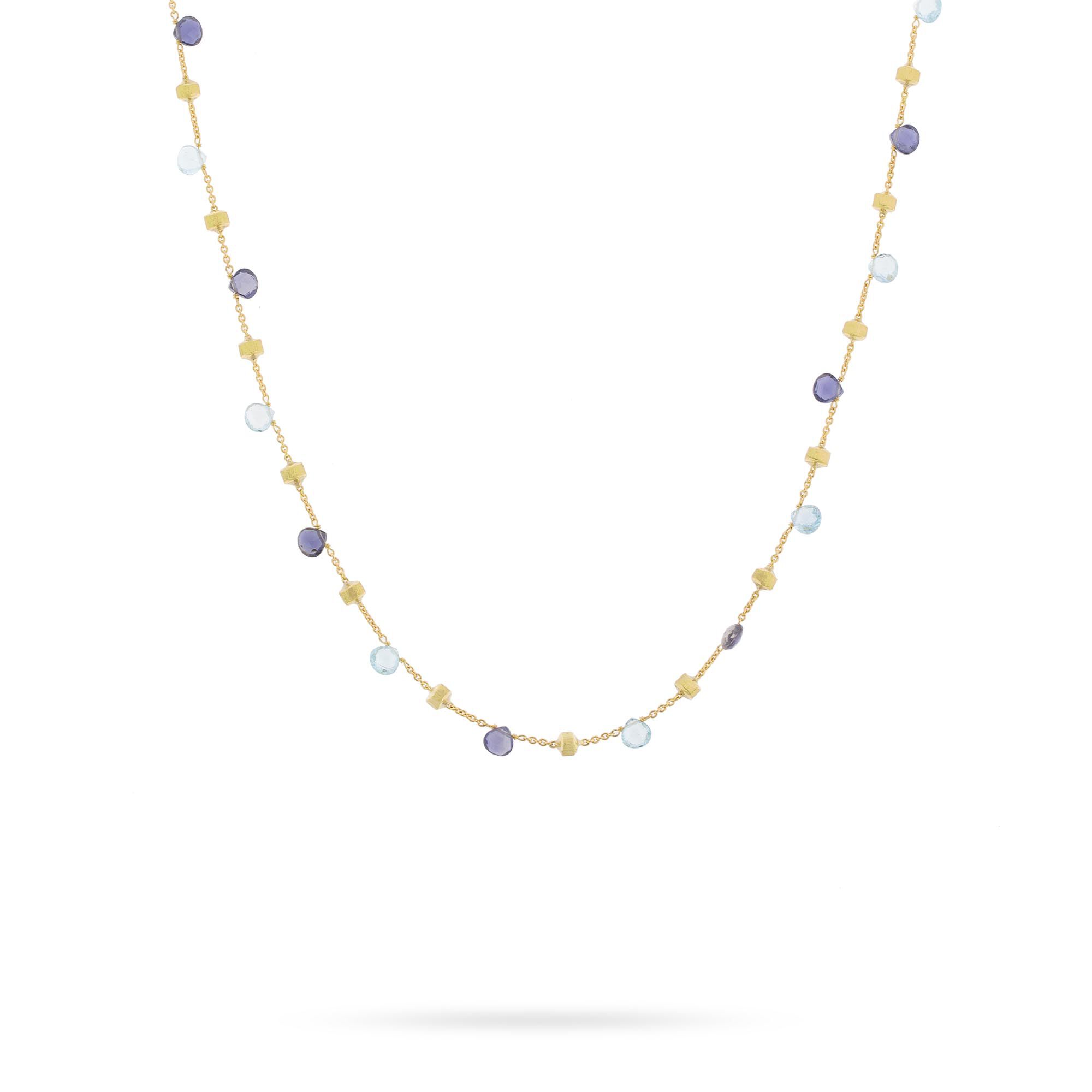 Marco Bicego Paradise Collection Yellow Gold Iolite and Blue Topaz Necklace