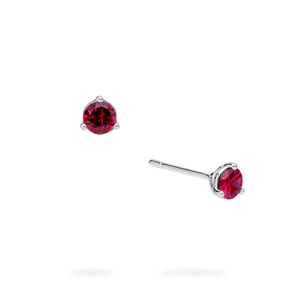White Gold Ruby Stud Earrings