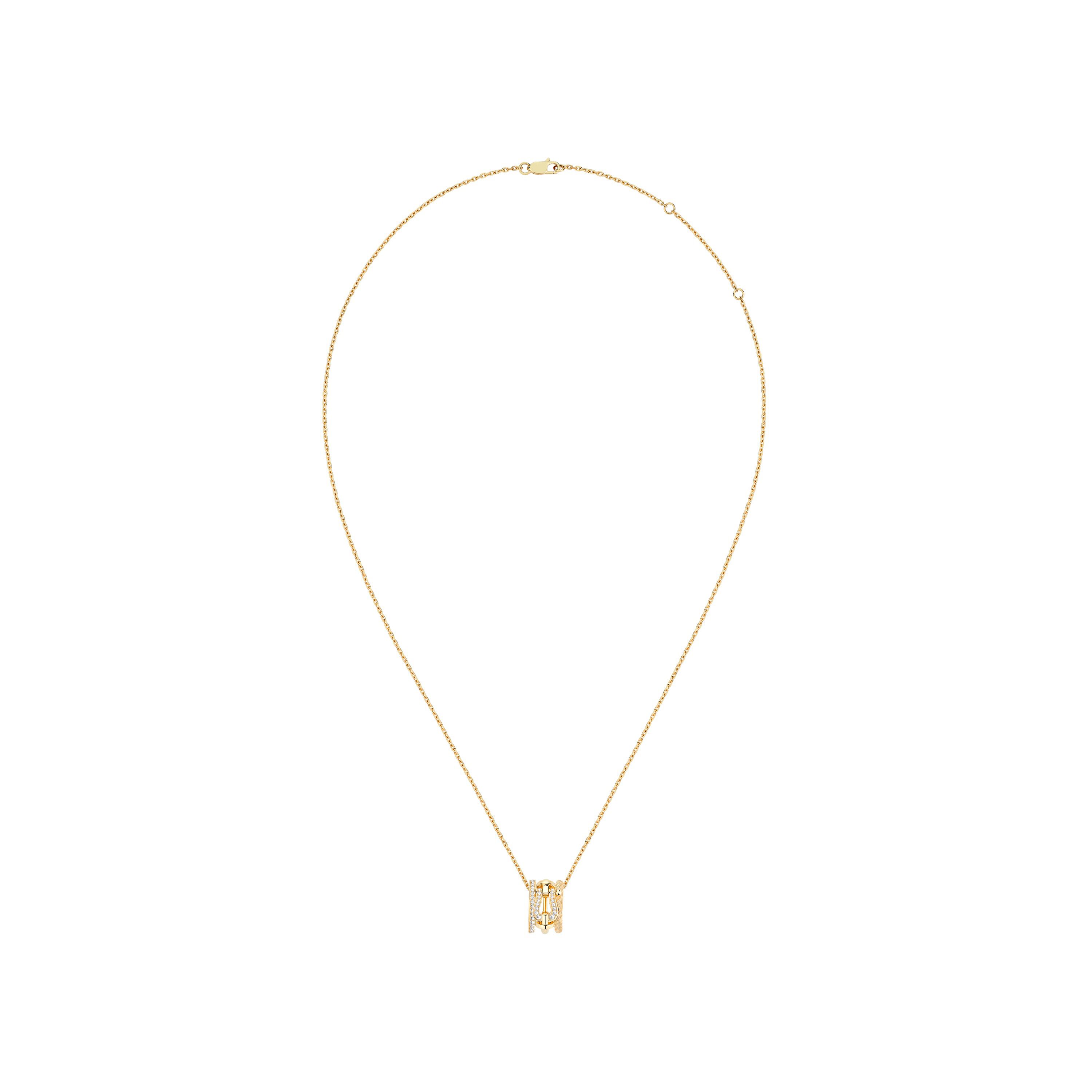 Force 10 Rise Small Yellow Gold and Diamond Pavé Pendant