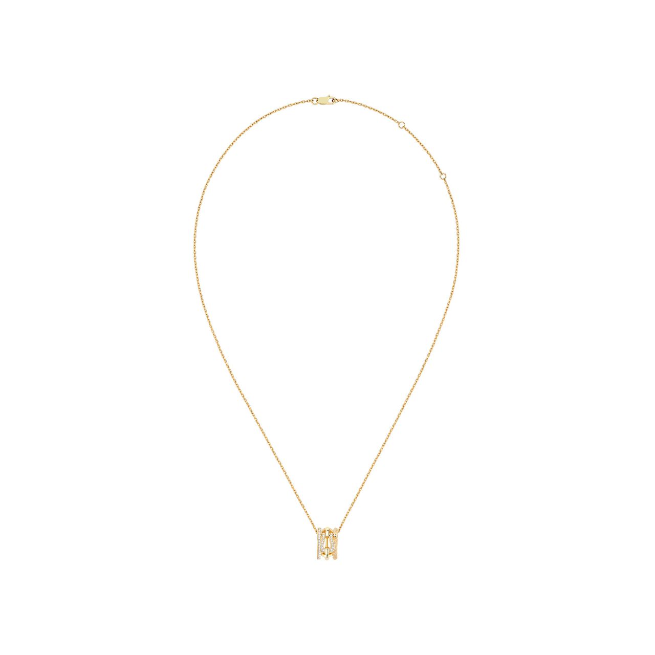 Fred Force 10 Rise Small yellow Gold and Diamond Pav&eacute; Pendant 7B2004-000 image number 2