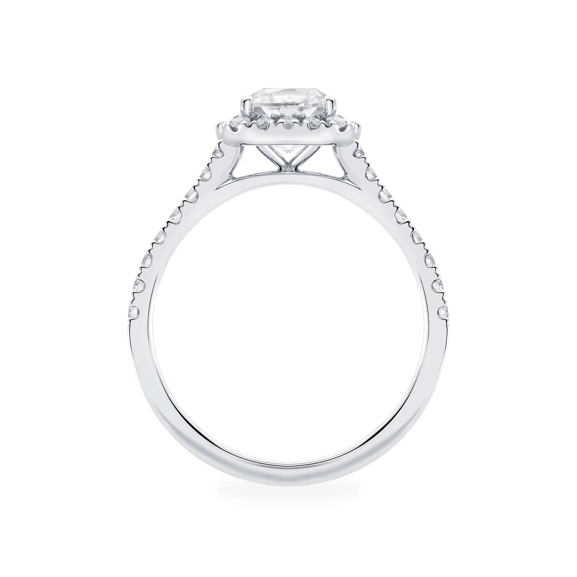 Platinum cushion cut halo on sale engagement rings