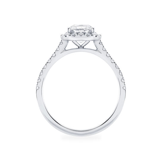 bijoux birks rosee du matin cushion cut diamond engagement ring with halo and pave band image number 2