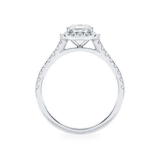 bijoux birks rosee du matin cushion cut diamond engagement ring with halo and pave band image number 3
