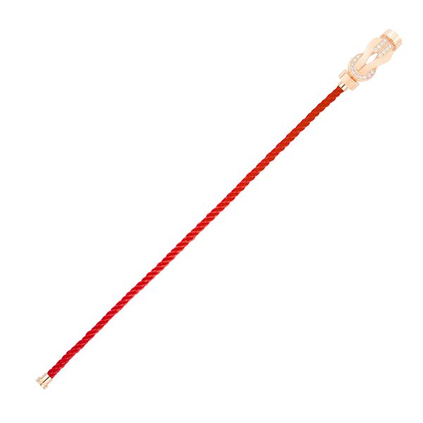 Bracelet cable Chance Infinie en or rose avec pavé de diamants, modèle moyen