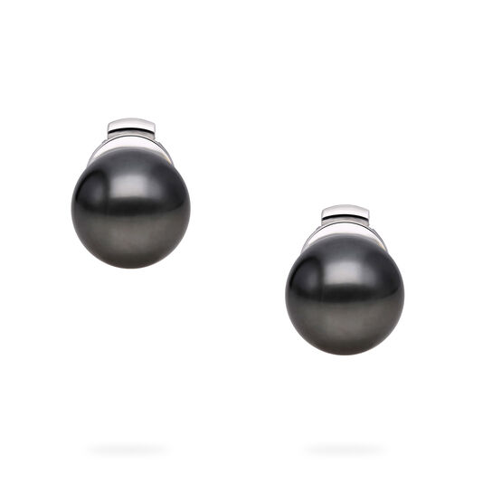 Birks Pearls Boucles d'oreilles en perles de Tahiti de 10 &agrave; 10,5 mm, en or blanc image number 2