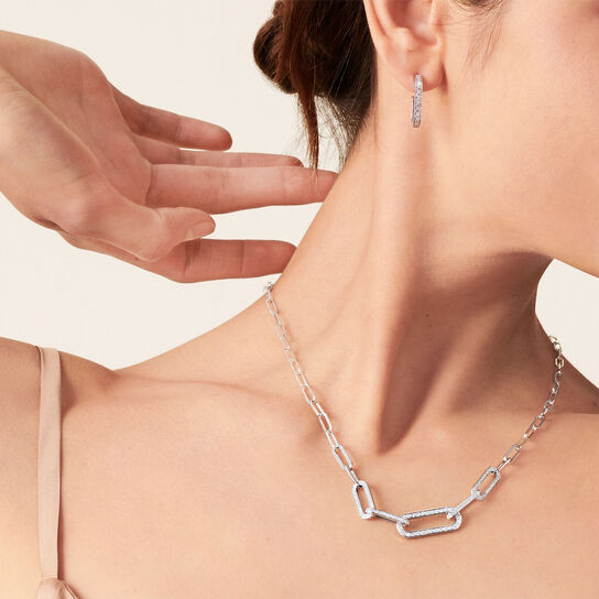 dinh van Maillon Large White Gold and Diamond Pavé Link Chain 660312 image number 1