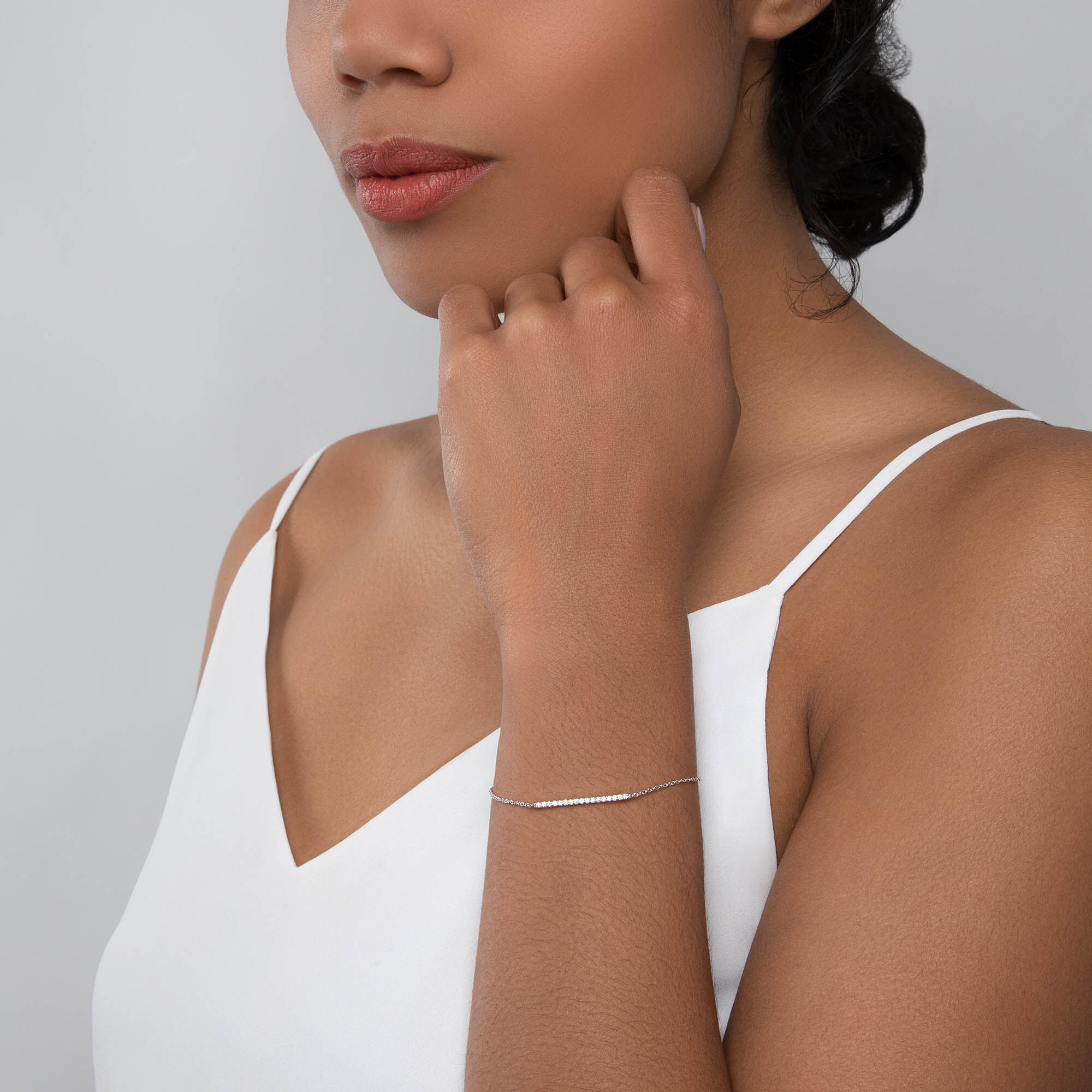 Delicate diamond online bar bracelet