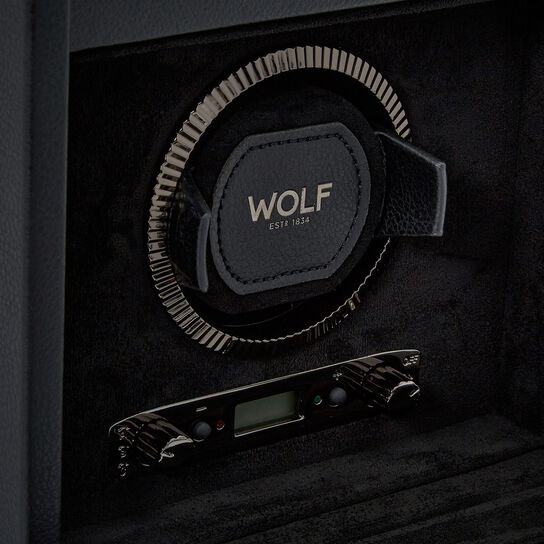 WOLF British Racing Black 1 Piece Watch Winder with Storage - Details image number 4