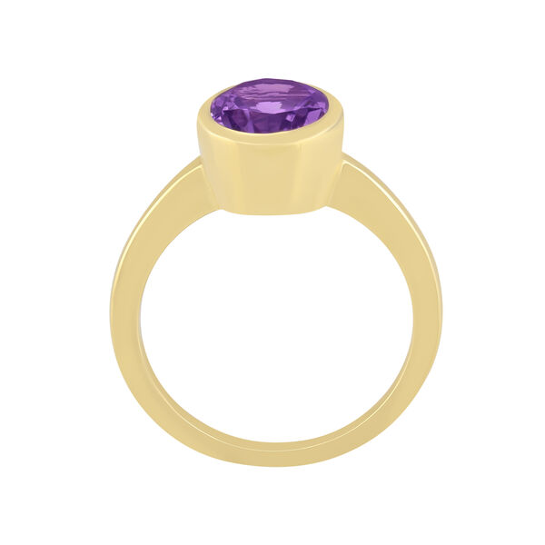 Bezel Set Oval Pink Amethyst Ring