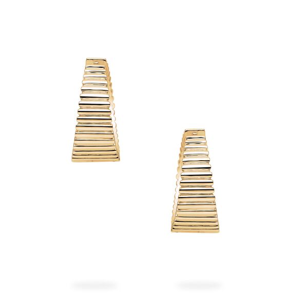 Boucles d'oreilles anneaux plissées en or jaune