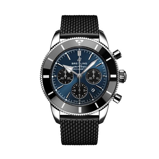 breitling superocean heritage b01 chronograph 44 steel blue folding clasp black strap ab0162121c1s1 image number 0