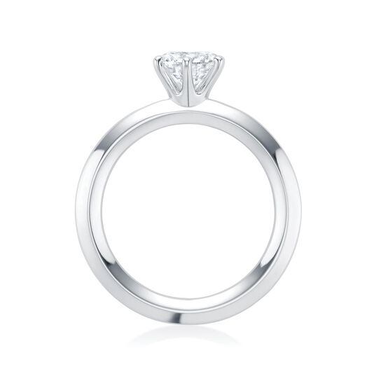 White Gold Round Solitaire Diamond Engagement Ring image number 1