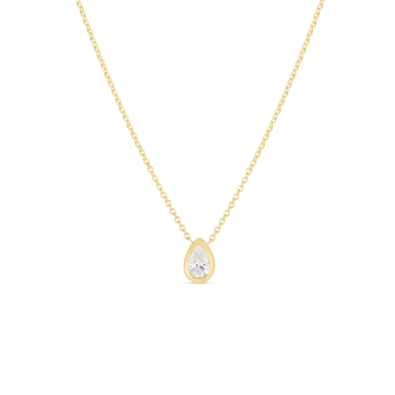 Diamonds By The Inch Yellow Gold and Diamond Pear Cut Pendant Necklace image number 0