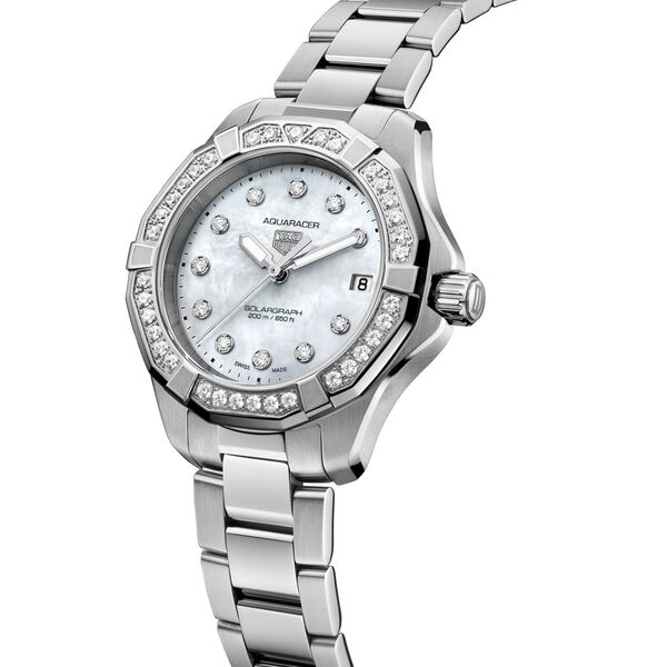 Aquaracer Professional 200 Solargraph 34 mm Stainless Steel and Diamond