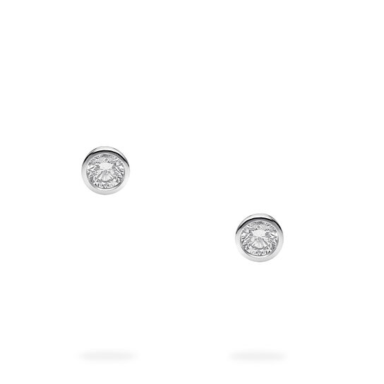 Birks Essentials Sterling Silver and Diamond Earrings image number 1