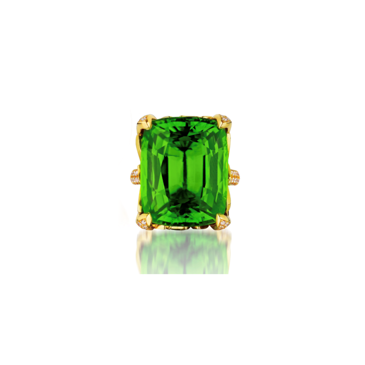Peridot and Diamond Ring image number 0