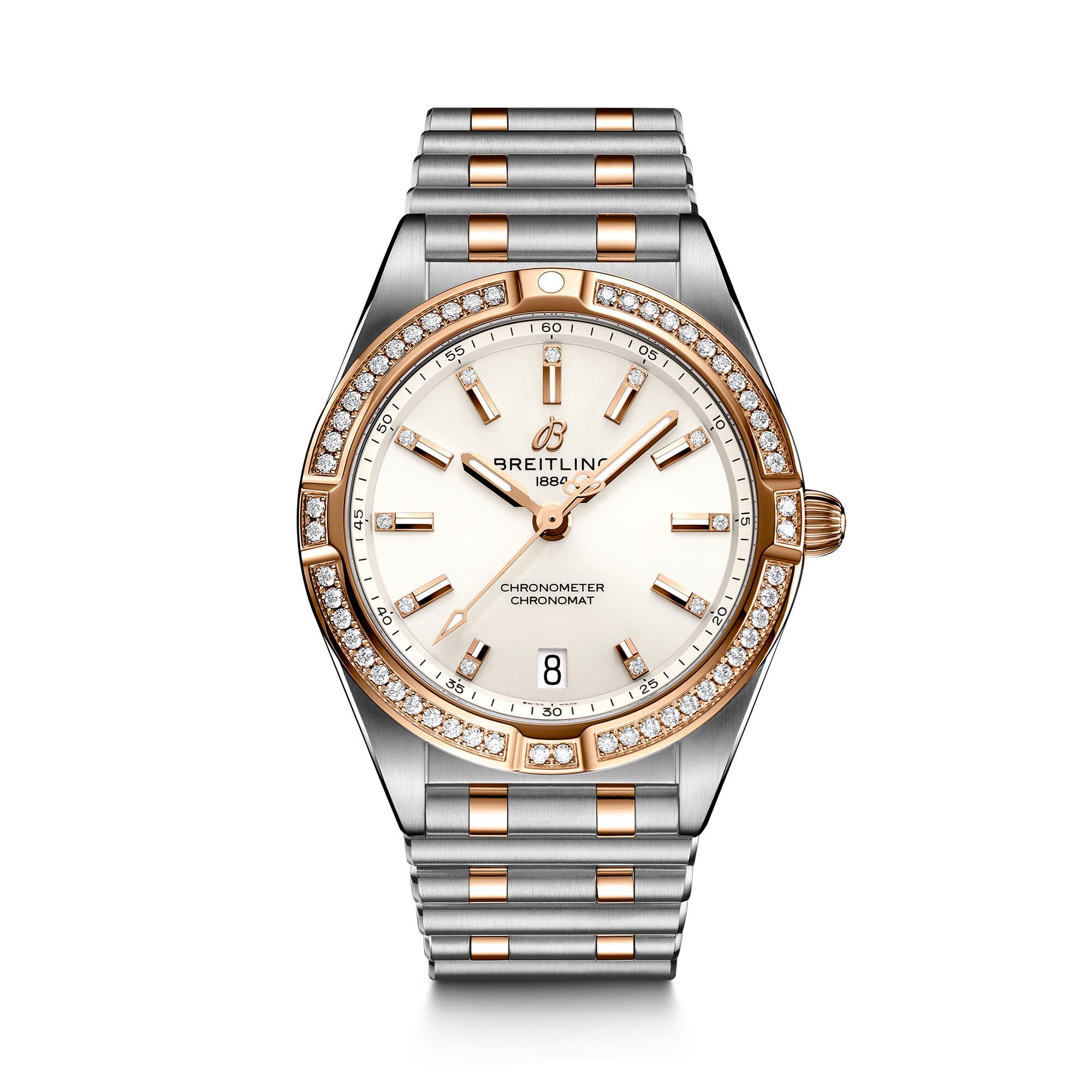 Chronomat SuperQuartz 32 mm Stainless Steel Red Gold and