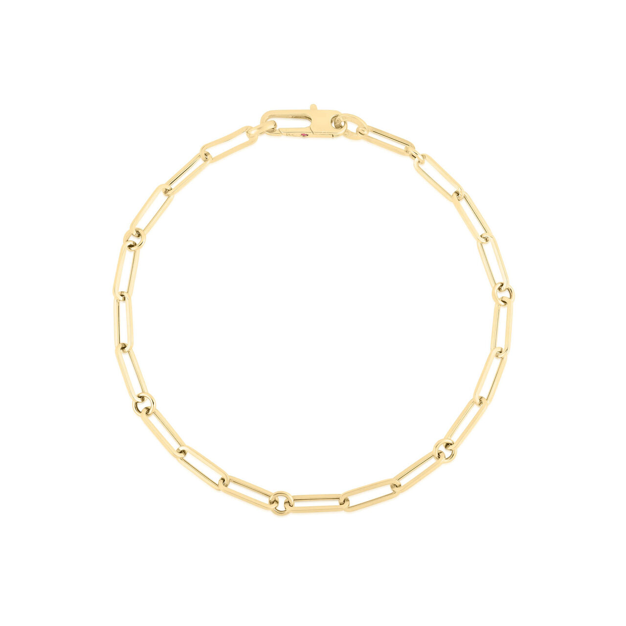 Classic Gold Yellow Gold Paper Clip Chain Bracelet image number 0