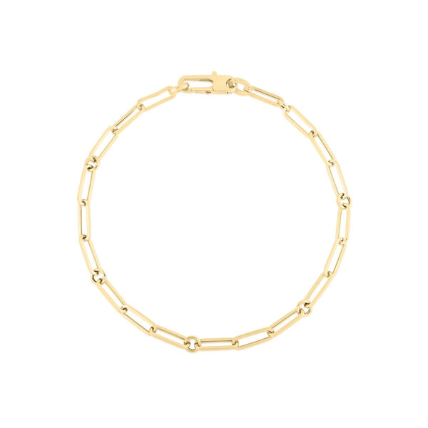 Classic Gold Yellow Gold Paper Clip Chain Bracelet