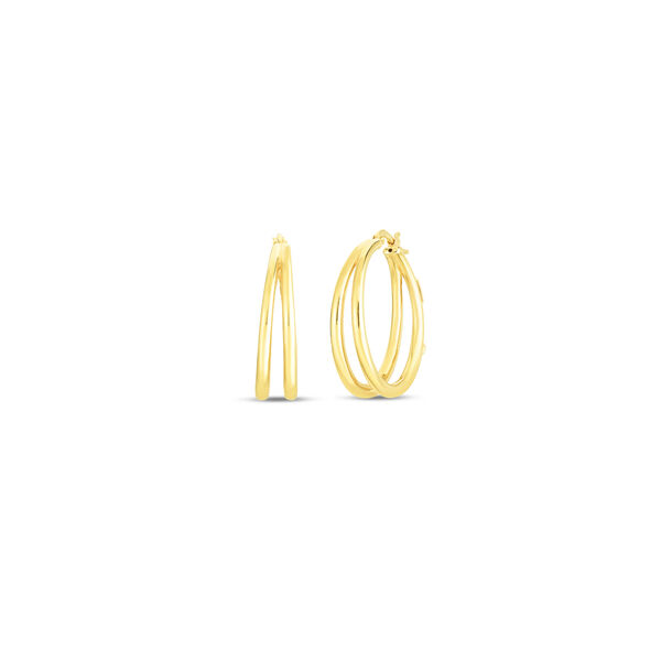 Boucles d'oreilles doubles anneaux en or jaune