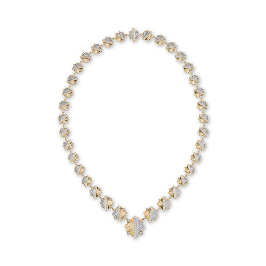 Birks Muse Exceptional Guilloché Yellow Gold and Diamond Necklace image number 0