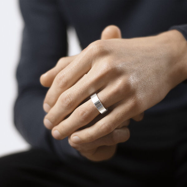 Bague ruban en argent poli 9g