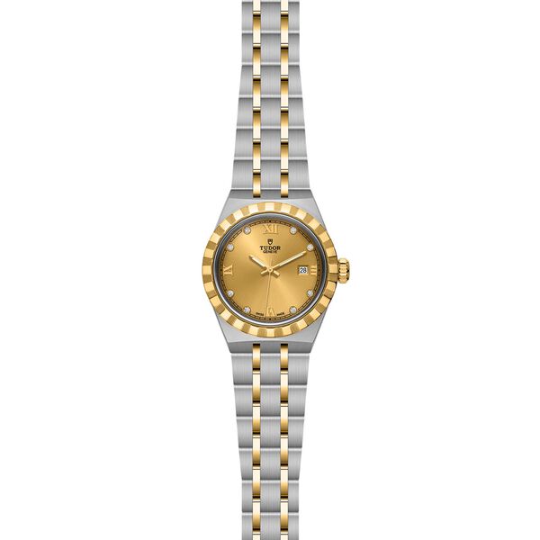 TUDOR Royal 28 mm automatique en or jaune, acier inoxydable et diamants