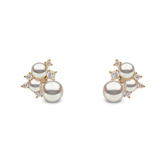 yoko london trend yellow gold 3 pearls diamond earrings tem0228 6f front image number 0